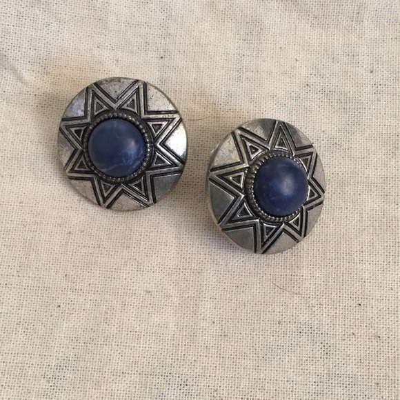 Fashion Silver Tone Sun Earrings - Picture 2 of 3